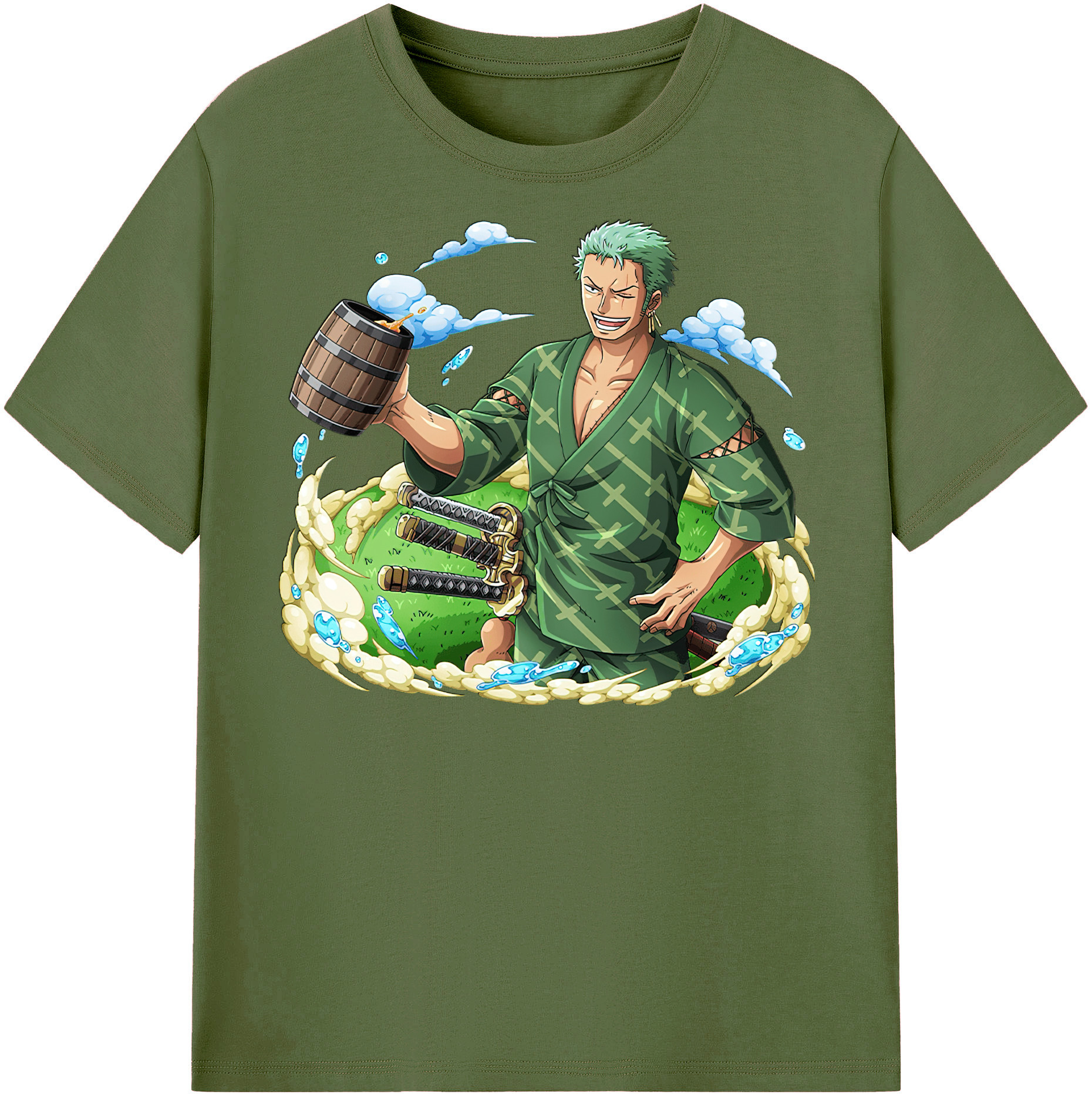 ワンピース ロロノア・ゾロ ONE PIECE Roronoa Zoro 綿100％半袖Tシャツ（フロントプリント）